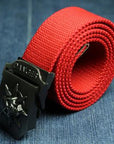 Men Canvas Skull Metal Belt