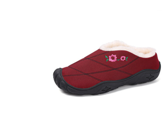 New Baotou Women&#39;s Indoor Home Couple Fleece-lined Warm Cotton Slippers