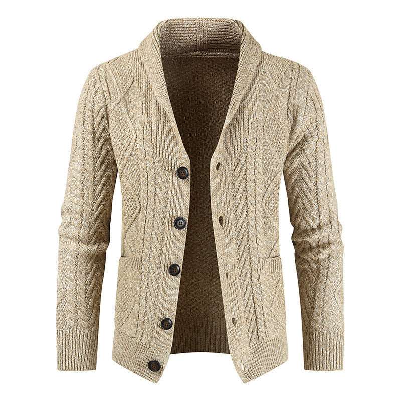 Chain Link Knit Cardigan Men&#39;s Fashion Loose Jacket Men