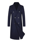 Woolen Coat Trench Coat Double Breasted Long Below The Knee