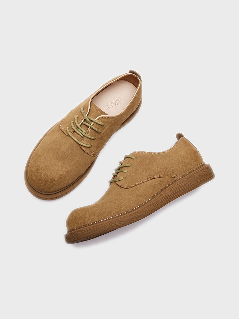 Men’s American Retro Cowhide Work Shoes – Waterproof Leather Outdoor Derby Boots