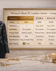 Women’s Short PU Leather Jacket – Urban Chic with Belted Style