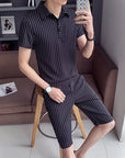 Men's short sleeve shorts suit two piece set