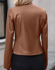 Long-sleeve Imitation leather Jacket