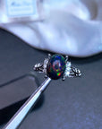 925 Silver  Natural Opal Ring women