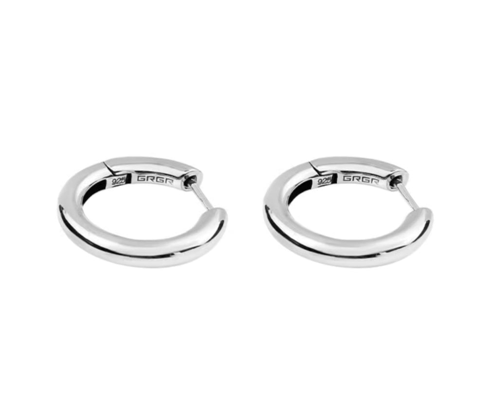 Sterling Silver Men&#39;s Glossy All-match Earrings