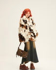 Women’s Plush Colorful Faux Fur Jacket – Loose Fit Cotton Street Style Coat