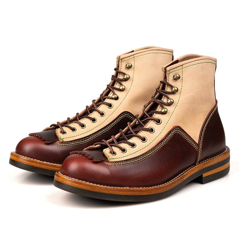 🛠️ Men’s American Retro Motorcycle Boots – Rugged Vintage Power with Modern Comfort