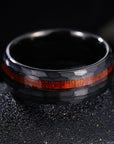 Wood Tungsten Carbide Steel Ring Men's Ring