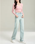 Straight Slimming  Wide Leg Jeans Women's