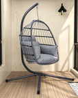 Patio Foldable Hanging Swing Chair With Stand Gray Color ( USA ONLY 3 TO 5 DAYS SHIPPING)