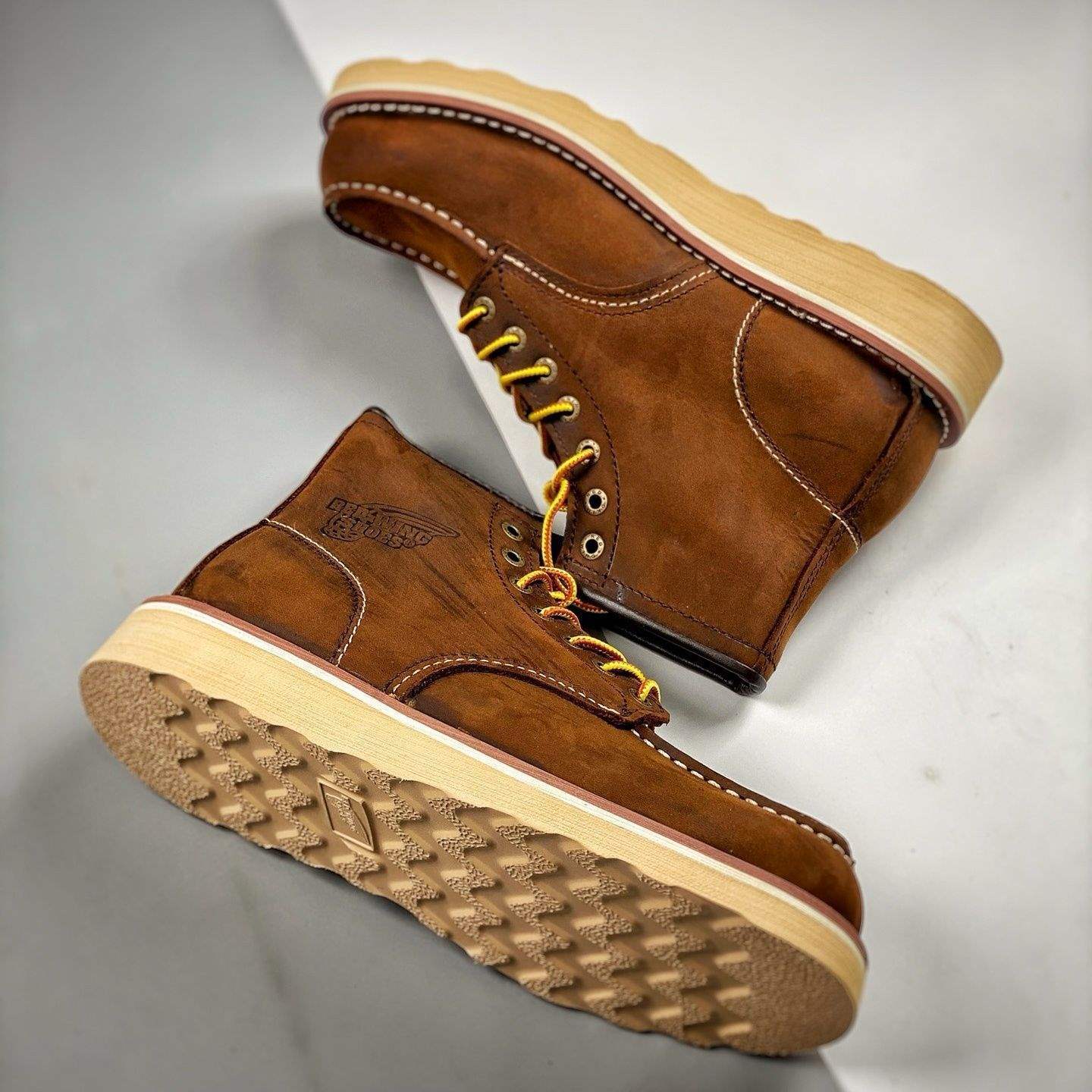 Men’s Genuine Leather Martin Boots – Cowhide Lace-Up Tooling Boots with High Shaft, Round Toe