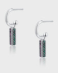 LONG 925 Sterling Silver Colorful  Earrings