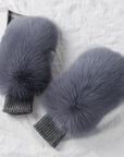 Women's Warm Winter Gloves Of Fox Skin