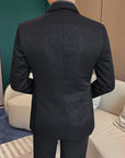 Men’s Slim Fit Plaid Suit Jacket – Metal Buckle Gun Collar Design