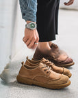 Men’s Vintage Leather Lace-Up Shoes – All-Inclusive Birkenstock-Inspired Casual Loafers