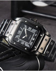 Men's 3-pin Quartz Square All-steel Watch