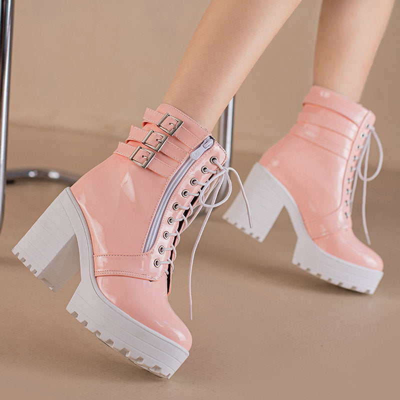 WOMEN&#39;S Thick Heeled Short Boots