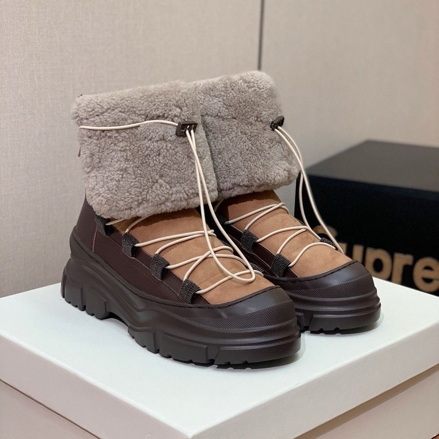 Winter Fur Ankle Boots For Women