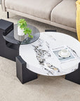 Modern Double-Layer Round Coffee Table ( USA ONLY 3 TO 5 DAYS SHIPPING)