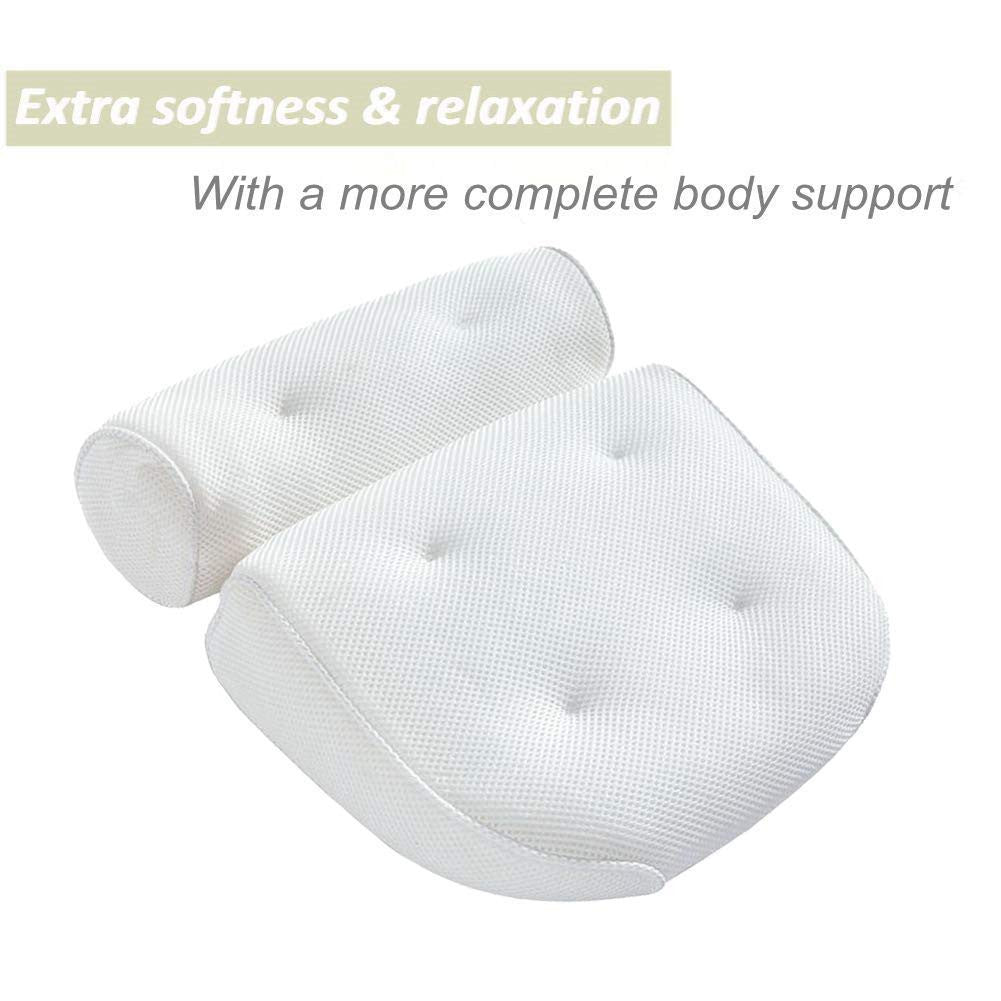 6 suction cups bath pillow 3D net bathtub pillow AliFinds