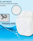 6 suction cups bath pillow 3D net bathtub pillow AliFinds