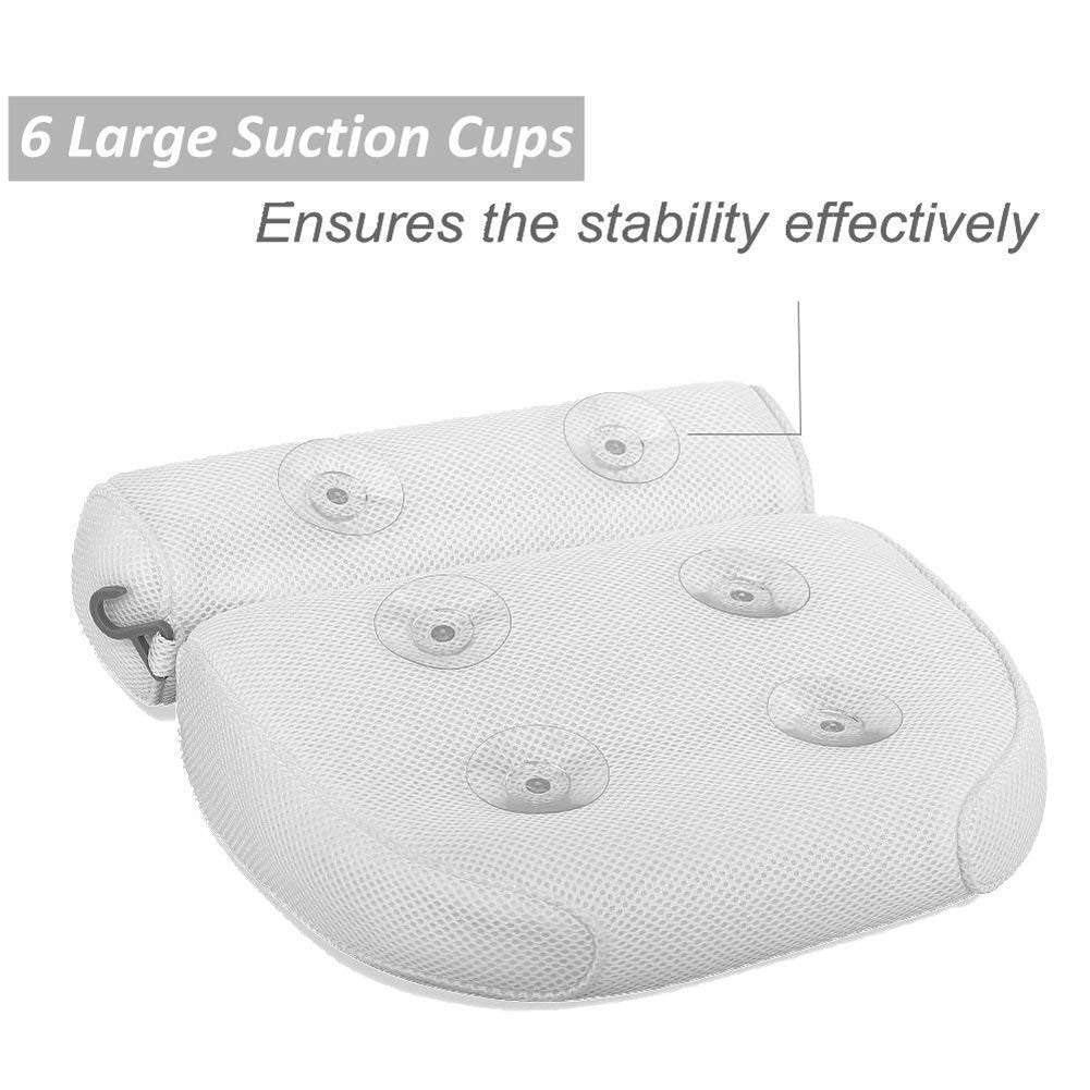 6 suction cups bath pillow 3D net bathtub pillow AliFinds