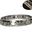 Tungsten Gold Ceramic Inlaid Shell Waterproof Magnetic Bracelet unisex