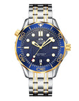 Mechanical Luminous Steel Strap Watch Men – Automatic Two-Tone Stainless Steel 42mm Calendar Wristwatch