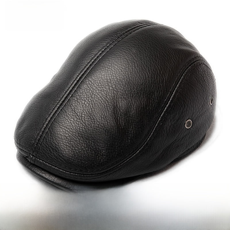 Men’s Genuine Leather british  Hat – Classic Winter Style with Casual Elegance