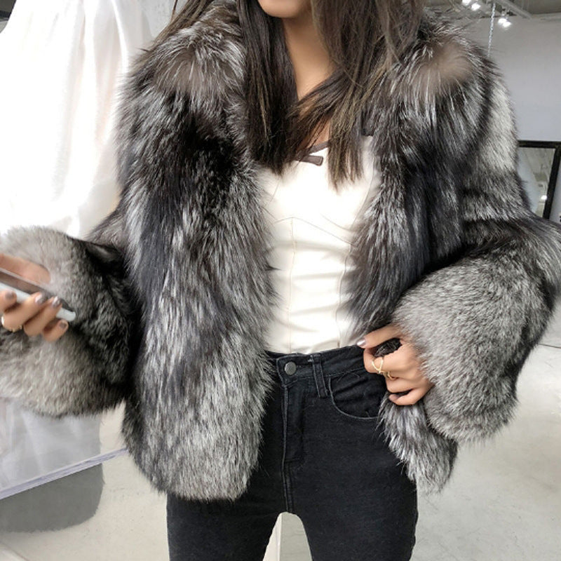 Women&#39;s Fur Coat Short  Imitation Fox