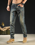 Men's Fashion Japanese Style Retro Nostalgic Motorcycle Jeans ( 3 TO 7 DAYS SHIPPING)