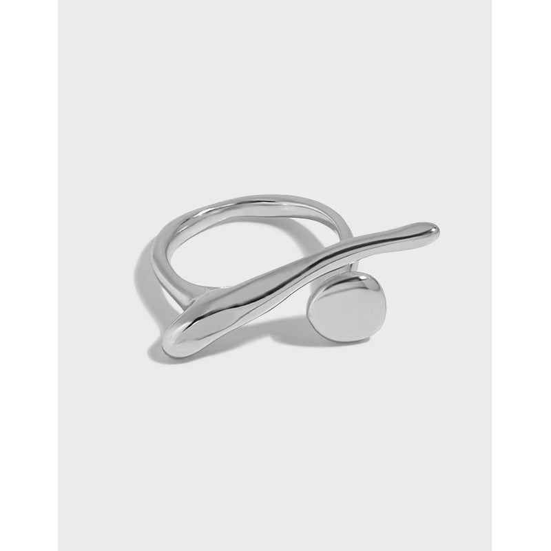 Irregular Misalignment S925  Silver Ring WOMEN