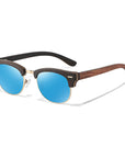 UV400 Semi-rimless Men's And Women's Polarized wooden Sunglasses