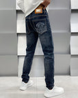 Men's  Slim  Straight Leg Elastic Jeans