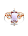 14K GOLD Natural Amethyst Ring WOMEN'S