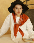 Women's striped silk scarf