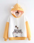 Women’s Forest Fleece Hoodie – Cozy Autumn & Winter Cartoon Style