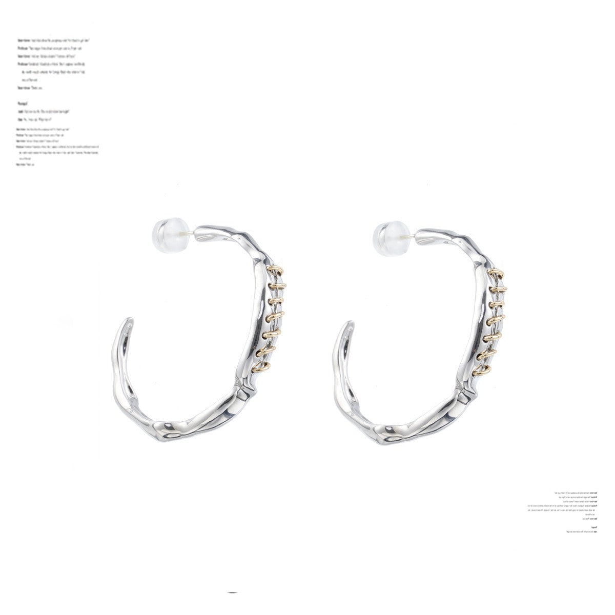 Silver C- Ring Earrings