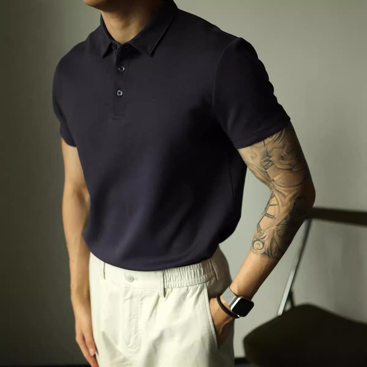 Men&#39;s Polo Shirt Lapel Short Sleeve