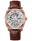 Men’s Stainless Steel Automatic Mechanical Watch – Leather Strap Classic Timepiece