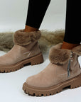 Thick Plush Snow Boots Women Faux Suede Non-slip Winter Shoes