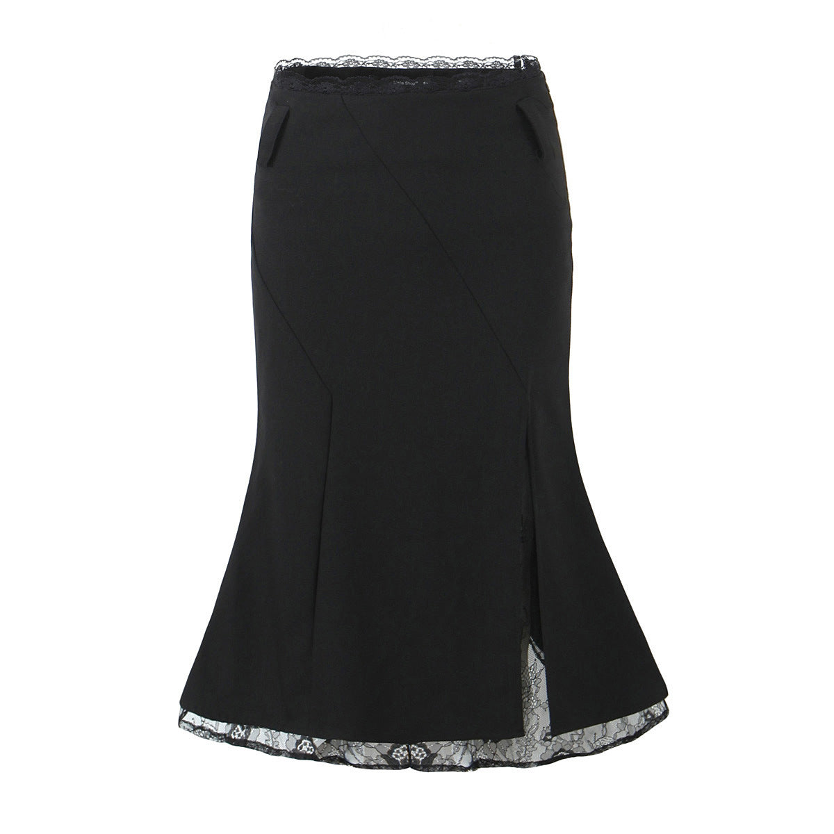 Women&#39;s Lace Stitching Fishtail Skirt – Elegant Slim Fit with Street-Chic Edge