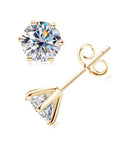 1 Karat Rhinestone Ear Studs Women's S925 Sterling Silver