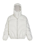 Unisex Thick Cotton Padded Jacket – Detachable Hood &amp; Collar Winter Coat