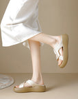 Women Thick Sole Sandals – Soft Cushion One-Line Beach & Commuter Platform Slippers