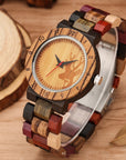 Classic Women's Elk Quartz Wooden Watch