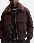 Men's Stand-up Collar Cotton-padded Coat Jacket With Pockets