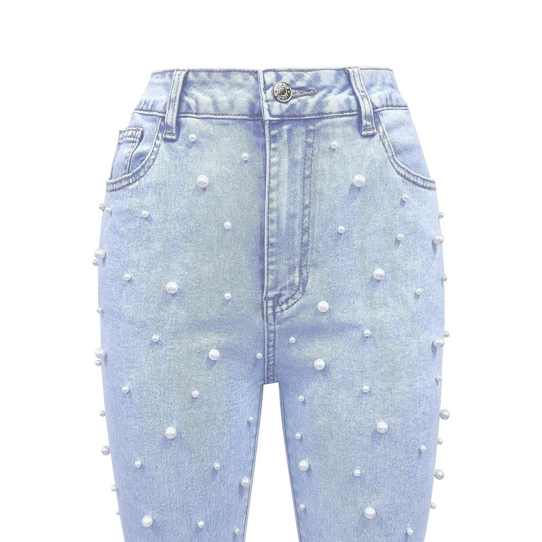 Stretch Micro-nail Pearl Jeans