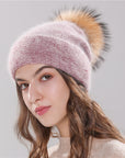 Angola Rabbit Fur Bonnet Girl 's Hat Fall Female Cap
